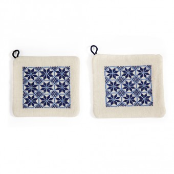 Embroidered Potholders - Canaanite Stars